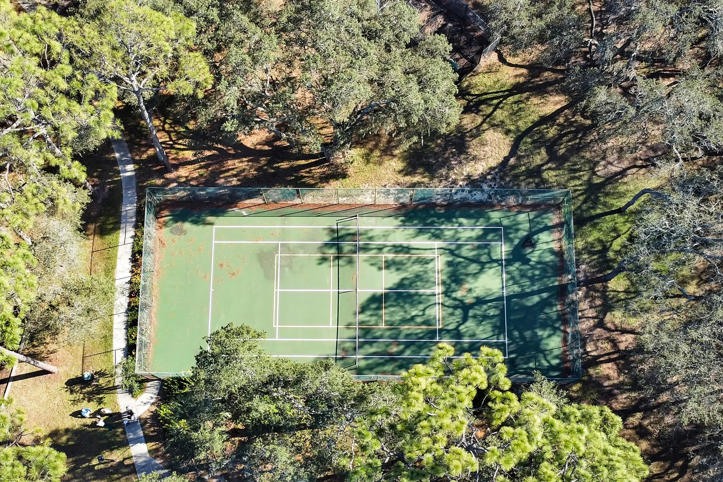Aerial of the tennis court